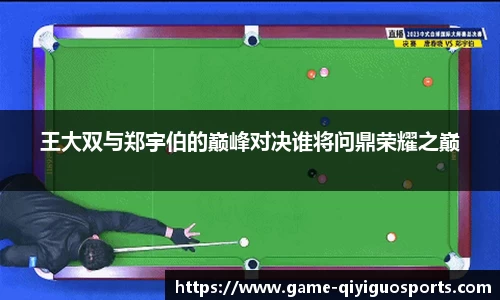 王大双与郑宇伯的巅峰对决谁将问鼎荣耀之巅